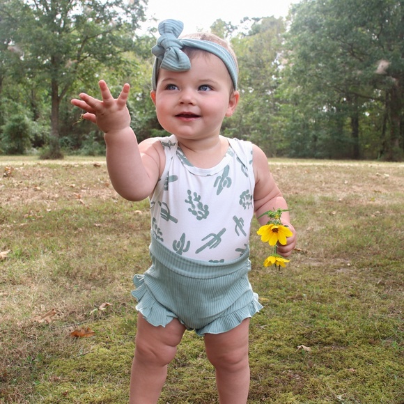 Cactus Print 3 Piece Set Bloomer Headband - Picture 9 of 10